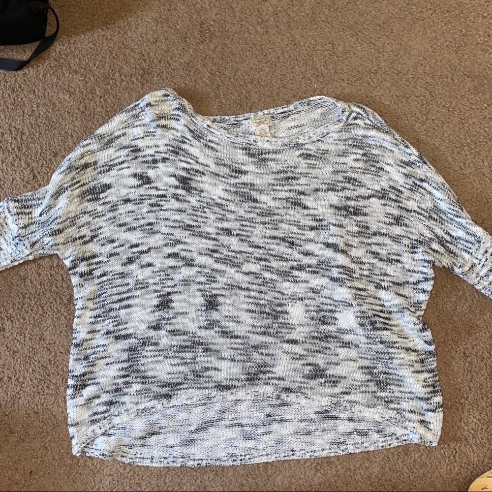 Loose knit green and white sweater bundle